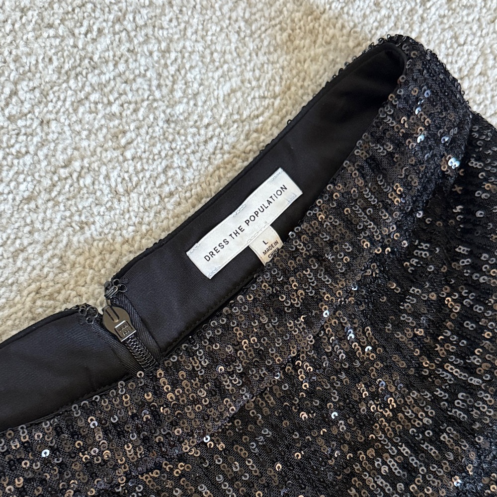 Dress the Population Sparkling Black Wide Leg Pants
